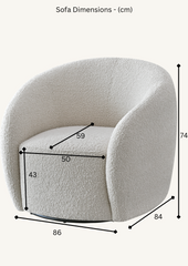 Adam Boucle Teddy Accent Chair in Cream and Grey