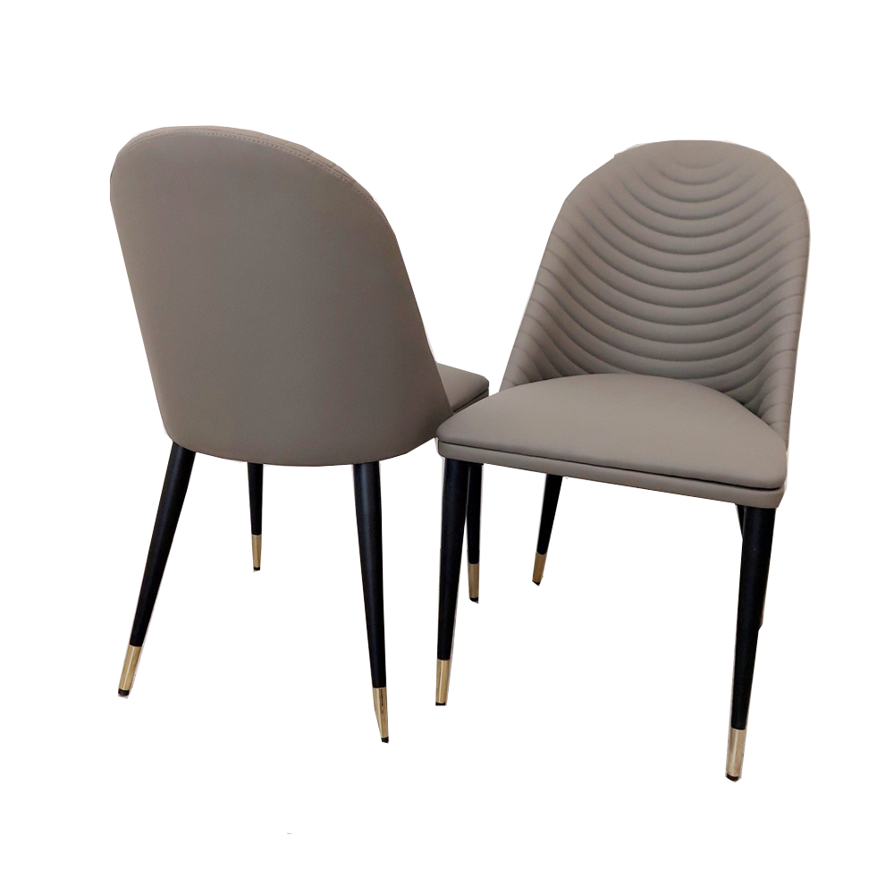 Alba Leather Dining Chair Grey, Tan and Khaki - Estelle Decor
