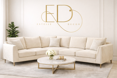 Elaine Velvet Fullback Elegant sofa – Luxury Modern Upholstered Couch with Gold Legs