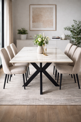 Milan Dining Table (1.5/1.8m) – Black Base – image 1