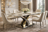 Lucy Dining Table (1.5/1.8m) – Silver & Gold Base – image 1