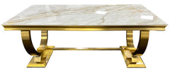 Chelsea Marble Dining Table Gold Base