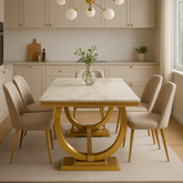 Chelsea Marble Dining Table Gold Base