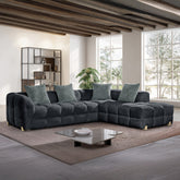 Genoa Right hand Corner Bubble Sofa Beige and Charcoal