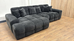 Jacob Comfy Bubble Cloud Sofa Oatmeal and Black