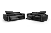 Somerville Electric Leather Recliner Sofa – Black & Tan | USB & Cup Holders | 3 Seater, 2 Seater & Armchair