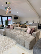 Shanghai Bubble U Shape Sofa Bed Soft Chenille Fabric Grey Beige Green