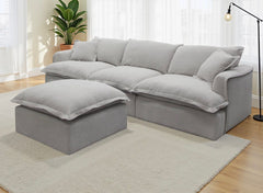 Santa Barbara modular 3 Seater Sofa Feather Filled Cushions with Footstool