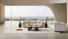 Oxford Modern Comfy Sofa Beige and Grey 3 seater 2 seater