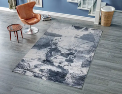 HARLEQUIN LARGE BLUE LIVING ROOM RUG 200 X 290 CM