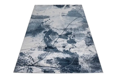 HARLEQUIN LARGE BLUE LIVING ROOM RUG 200 X 290 CM