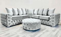 Ashley Chesterfield Upholstered Velvet Scatter back Cushion Sofa - Estelle Decor
