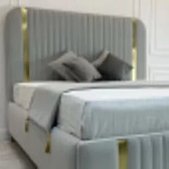 Allegra Gold Panel Bed | Contemporary Luxury Bed Frame