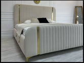 Allegra Gold Panel Bed | Contemporary Luxury Bed Frame