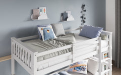 Hero Childrens Wooden Bunk Bed White and Grey