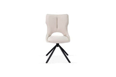 Roseland Swivel Dining Chair – Luxury Upholstered Chair with Black Spider Base