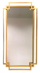 Geo Gold Brass Art Deco Style Rectangle Mirror - Estelle Decor