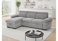 Hudson L Shape Universal Corner Sofa bed with Storage Blue Grey Beige Olive