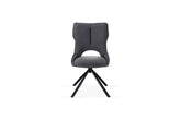 Roseland Swivel Dining Chair – Luxury Upholstered Chair with Black Spider Base