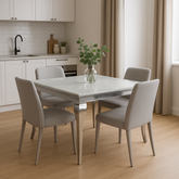 Lewis Square Dining Table (1m) – Chrome Frame – image 1