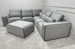 Sloane Merino 2-Tone Modular Sofa | Custom Contrast Piping | Velvet & Linen Options
