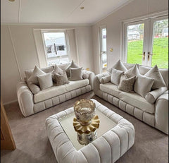 Oyster Lined Fabric Sofa