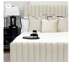 Milano modern tubed line upholstered bed frame