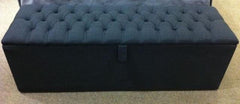 Ottoman storage box with Chesterfield upholstered lid Blanket Box
