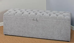 Ottoman storage box with Chesterfield upholstered lid Blanket Box