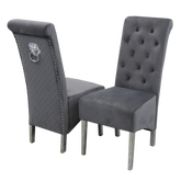 Emma Tall Velvet lion knocker dining chair