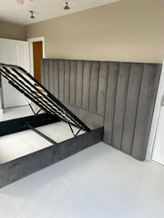 Expansa Extra wide hotel style panelled bed frame Cream