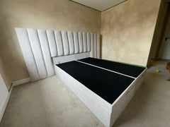 Expansa Extra wide hotel style panelled bed frame Cream