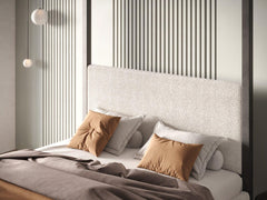 Stratus Four poster Teddy Boucle Fabric Metal Bed frame