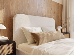 Diana Curved headboard Teddy Boucle Bed frame