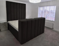 Lined TV Panel Bed | Modern Upholstered Frame with Built-In TV Lift