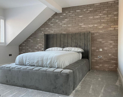 Lined Ambassador Platform Wing back bed optional gas lift storage