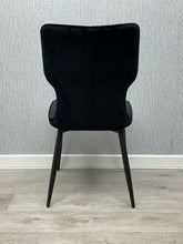 Windsor Winged Velvet Dining Chair Black Legs