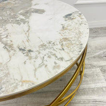 Spiro Coffee Table Polar Sintered Stone top Gold base