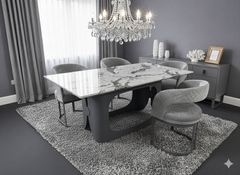 Lina Grey Marble Dining Table – 180cm