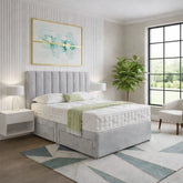 Reinforced plush divan bed with headboard – product view