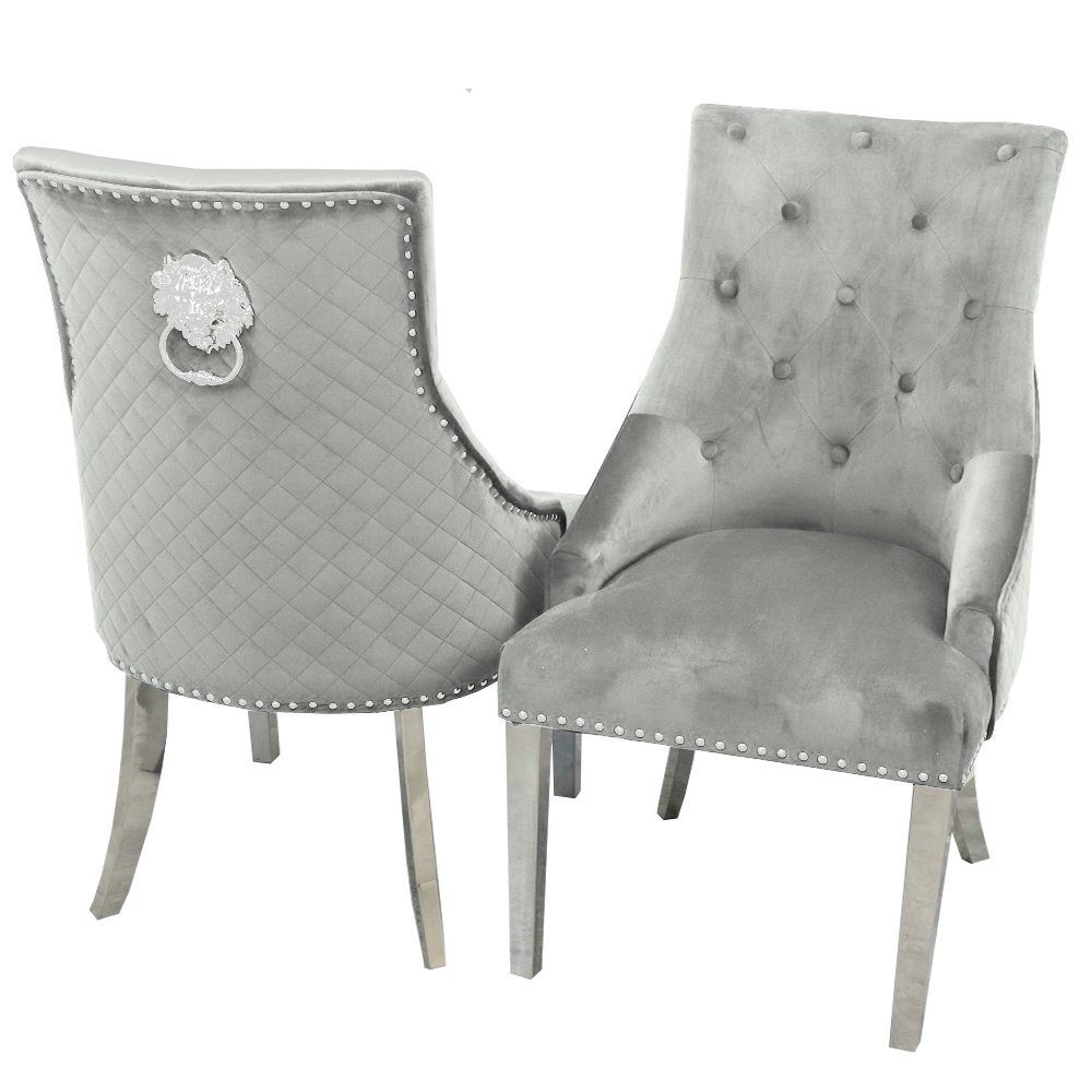 Bentley Upholstered lion knocker  Dining Chair - Estelle Decor