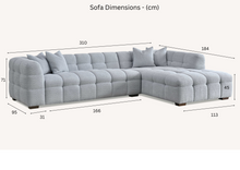 Tribeca Corner Bubble Design Sofa Oatmeal and Iron Boucle Fabric