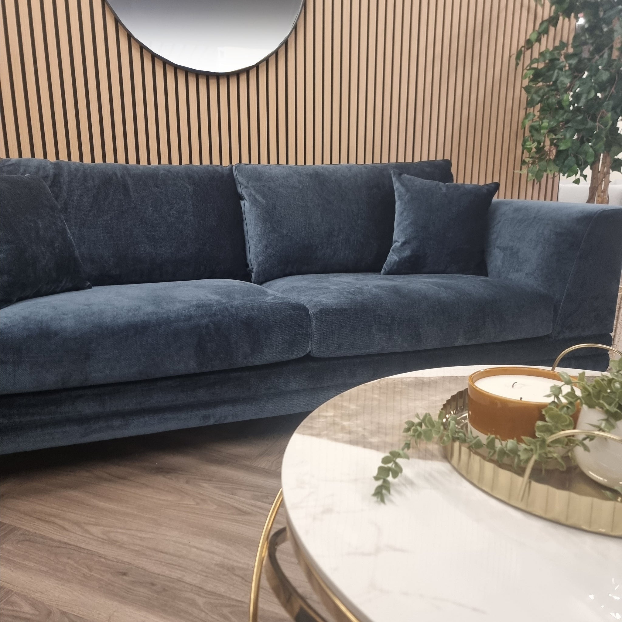Lenox  Rust Orange Velvet Sofa