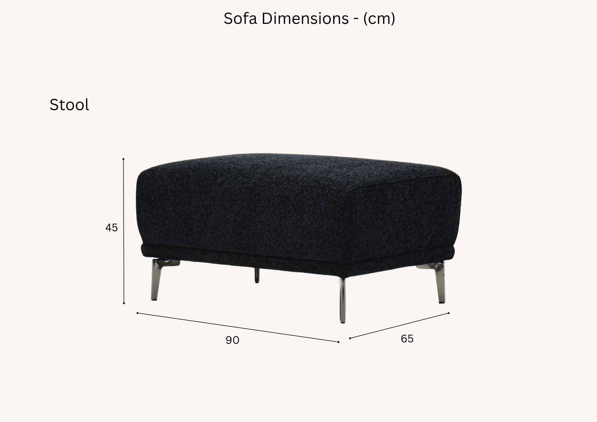 Aluxo Albany Sofa  Black Lux Boucle Fabric
