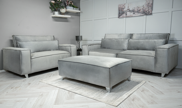 Sloane modular sofa with chunky upholstered full back cushions