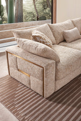 Jupiter Large Corner Sofa Bronze Accent