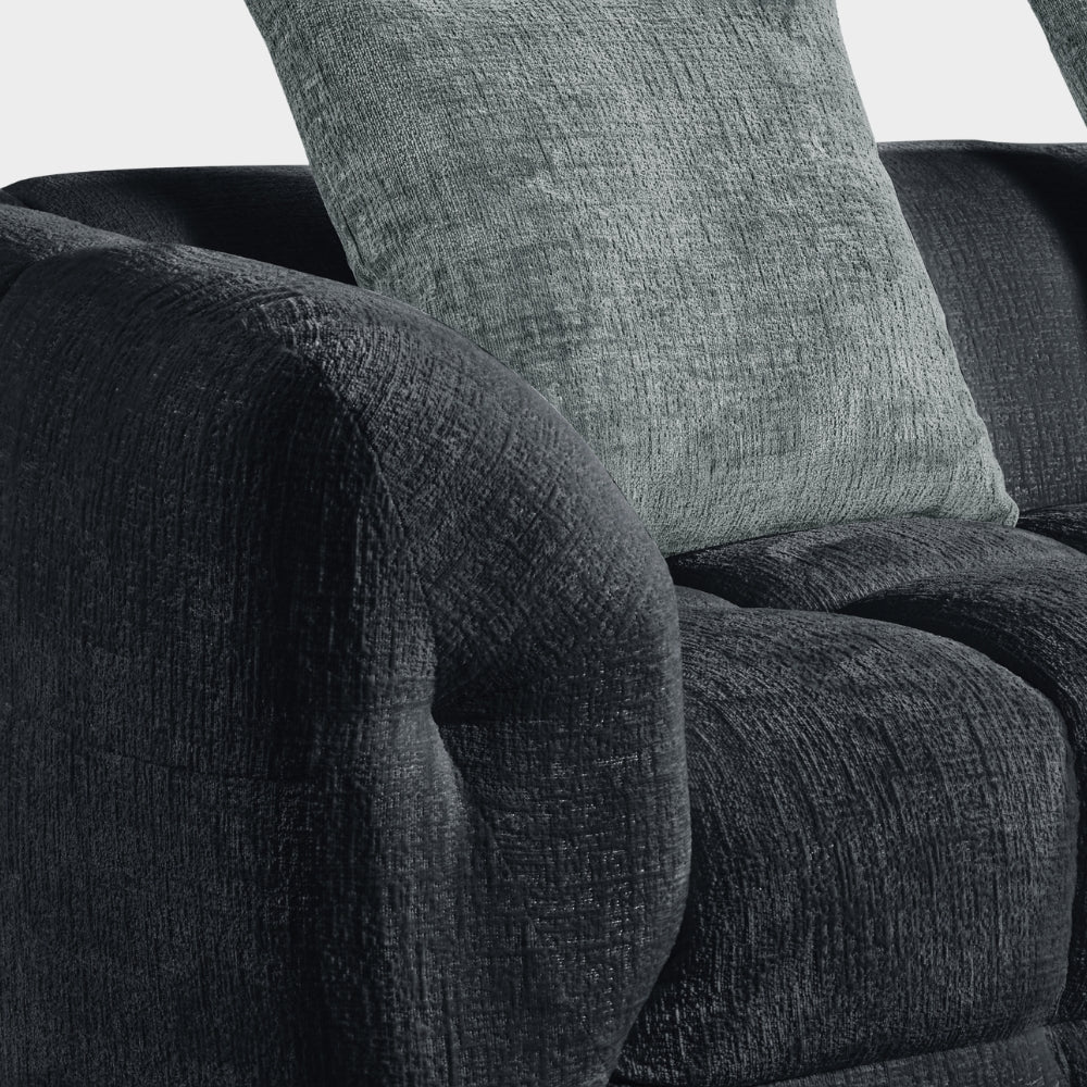 Genoa Right hand Corner Bubble Sofa Beige and Charcoal