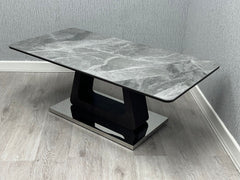 Zermatt Extendable Dining Table Grey Ceramic 160cm to 200cm