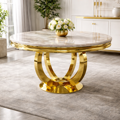 Chelsea Round Table (1.3m) – Gold Frame – image 1