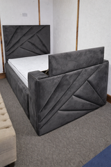 Geometric  Lined TV Bed matching foot board